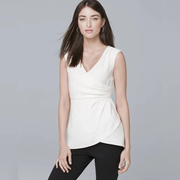 White House Black Market White Sleeveless Top - Picture 2 of 11